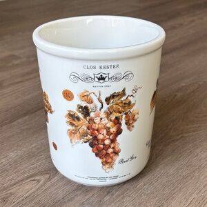 VTG Cypress Home Vintner's Journal ceramic Stoneware utensil crock